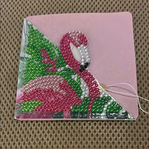 Pink Flamingo Beaded Bookmark